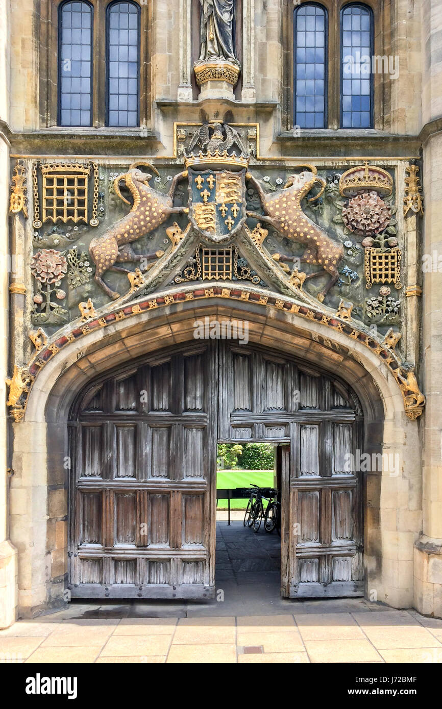 Das große Tor von Christi College University of Cambridge in Cambridge, UK Stockfoto