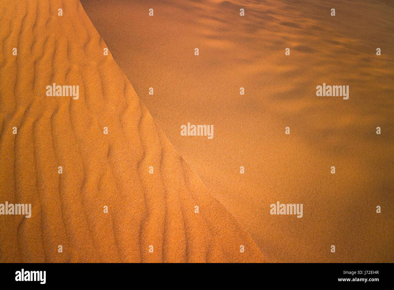 Detail-Muster auf einer Sanddüne in der Wüste in der Nähe von Merzouga, Marokko Stockfoto