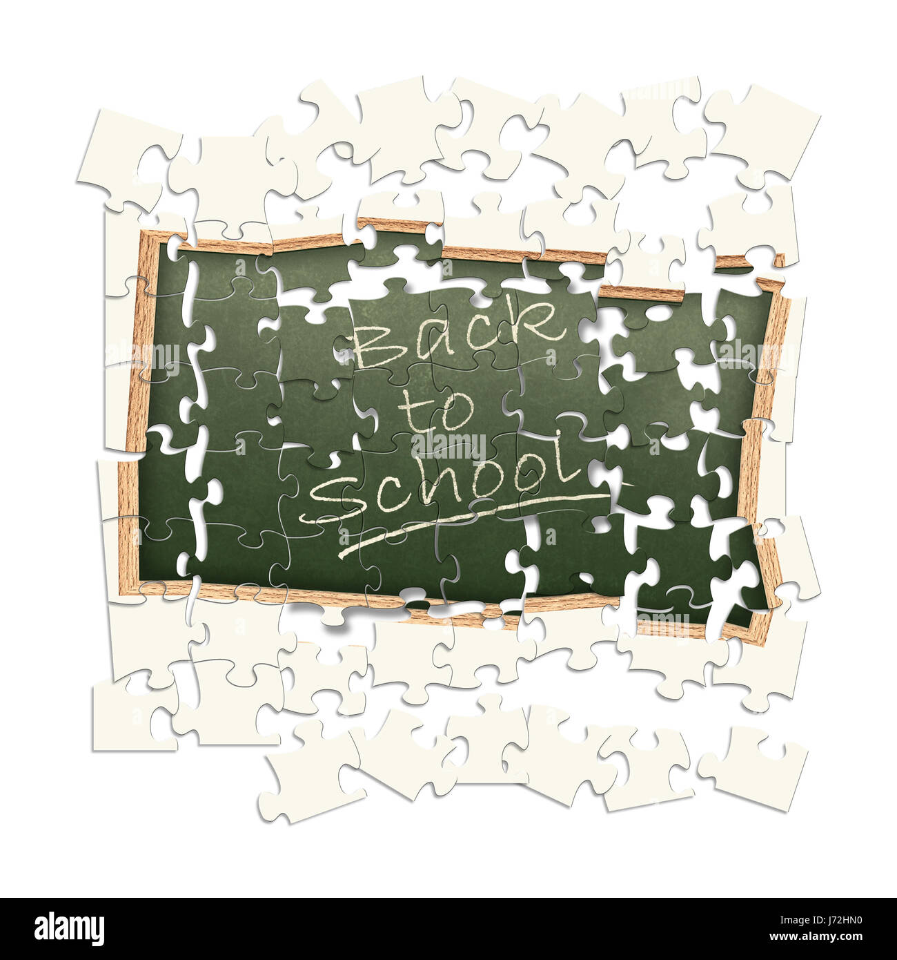 Blackboard Board Puzzle Studie schreiben schrieb, dass schreiben Board Anordnung Schreibtisch schreibt Stockfoto