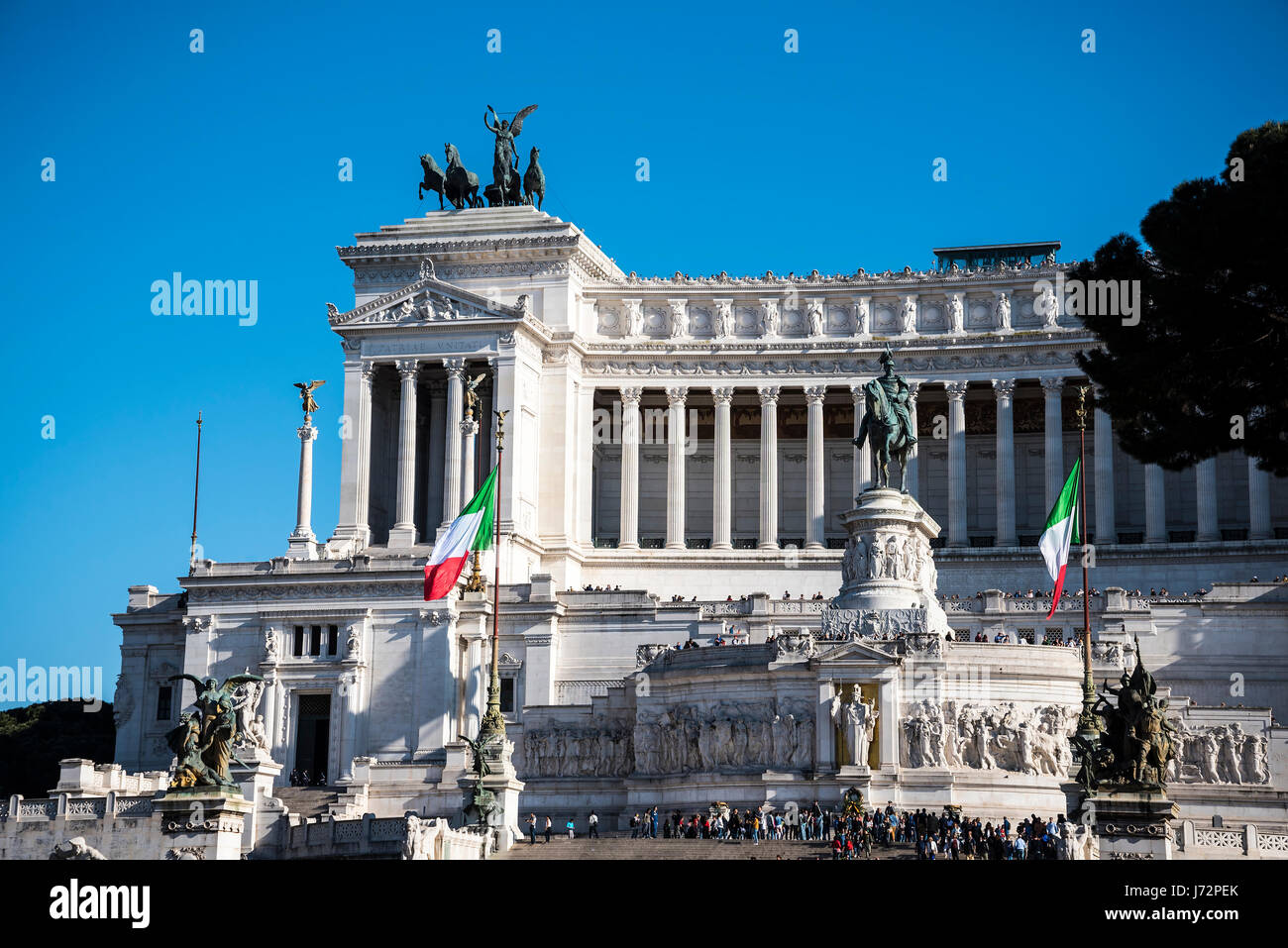 Das Denkmal für König Vittorio Emanuele 2 in der Piazza Venezia in Rom Stockfoto