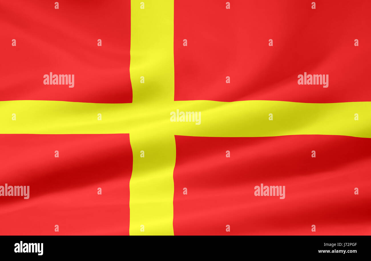 Schweden Flagge Region werden nachsichtig mit BlueMotion Verschiebung gleitenden Bewegung Stockfoto