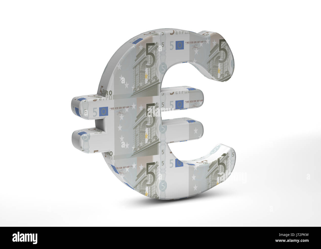 Zeichen signalisieren Institution Währung fünf Euro Europageschäft Reform zum Kreditgeschäft Stockfoto