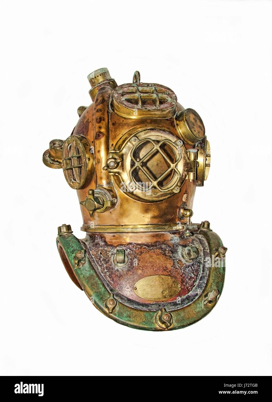 Kupfer Helm Taucher Glas Kelch Becher Objekt große große enorm extreme Stockfoto