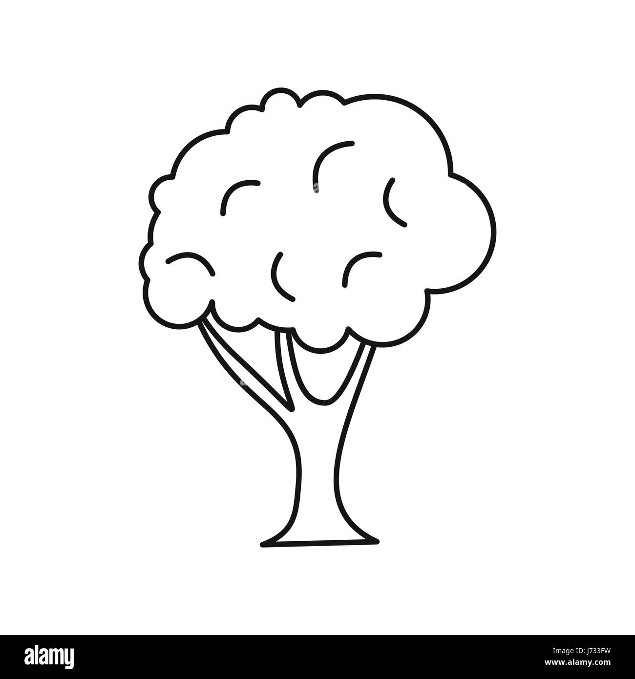 Baumsymbol im Umriss-Stil Stock Vektor