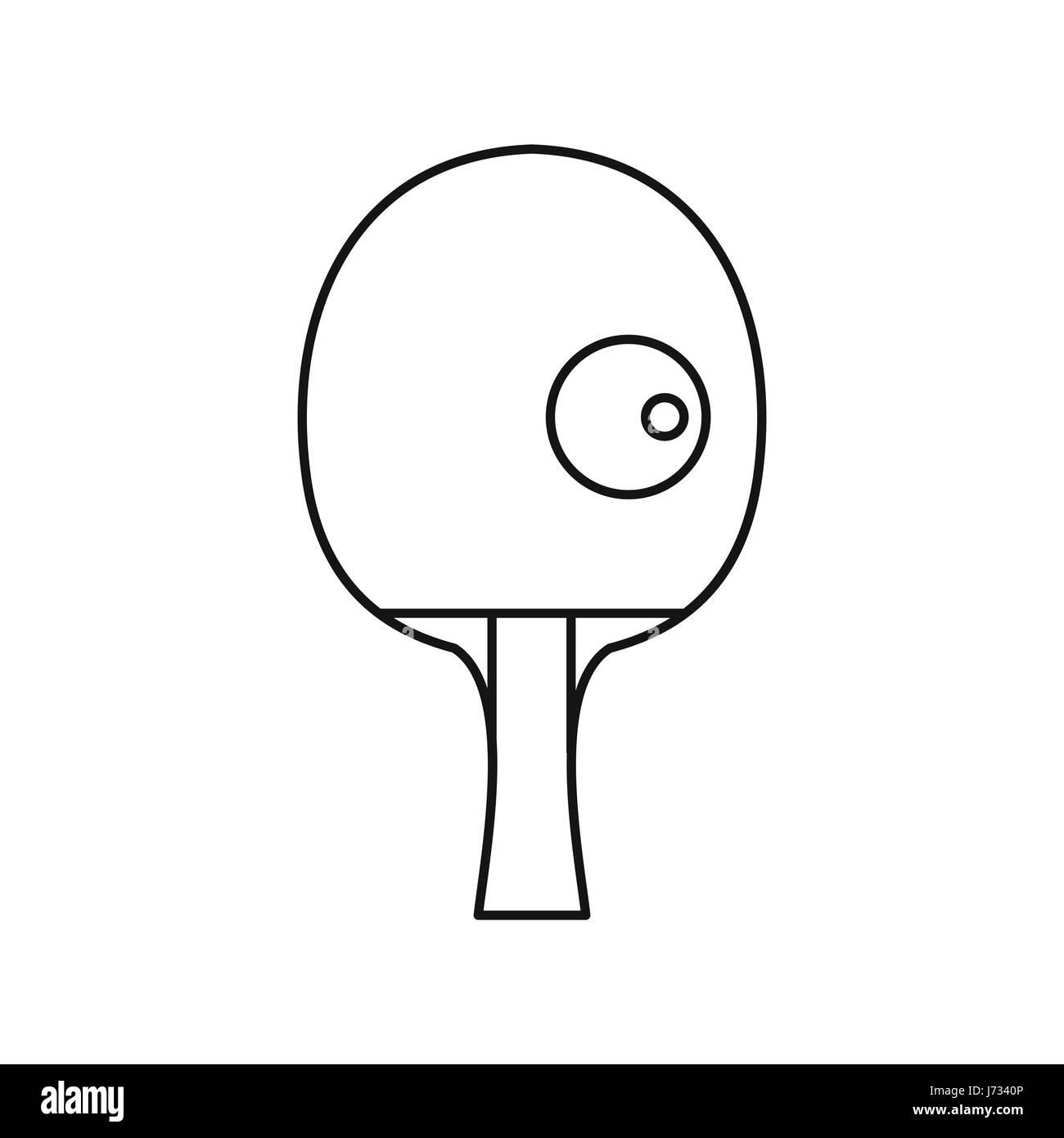 Schläger und Ball spielen Tischtennis-Symbol Stock Vektor