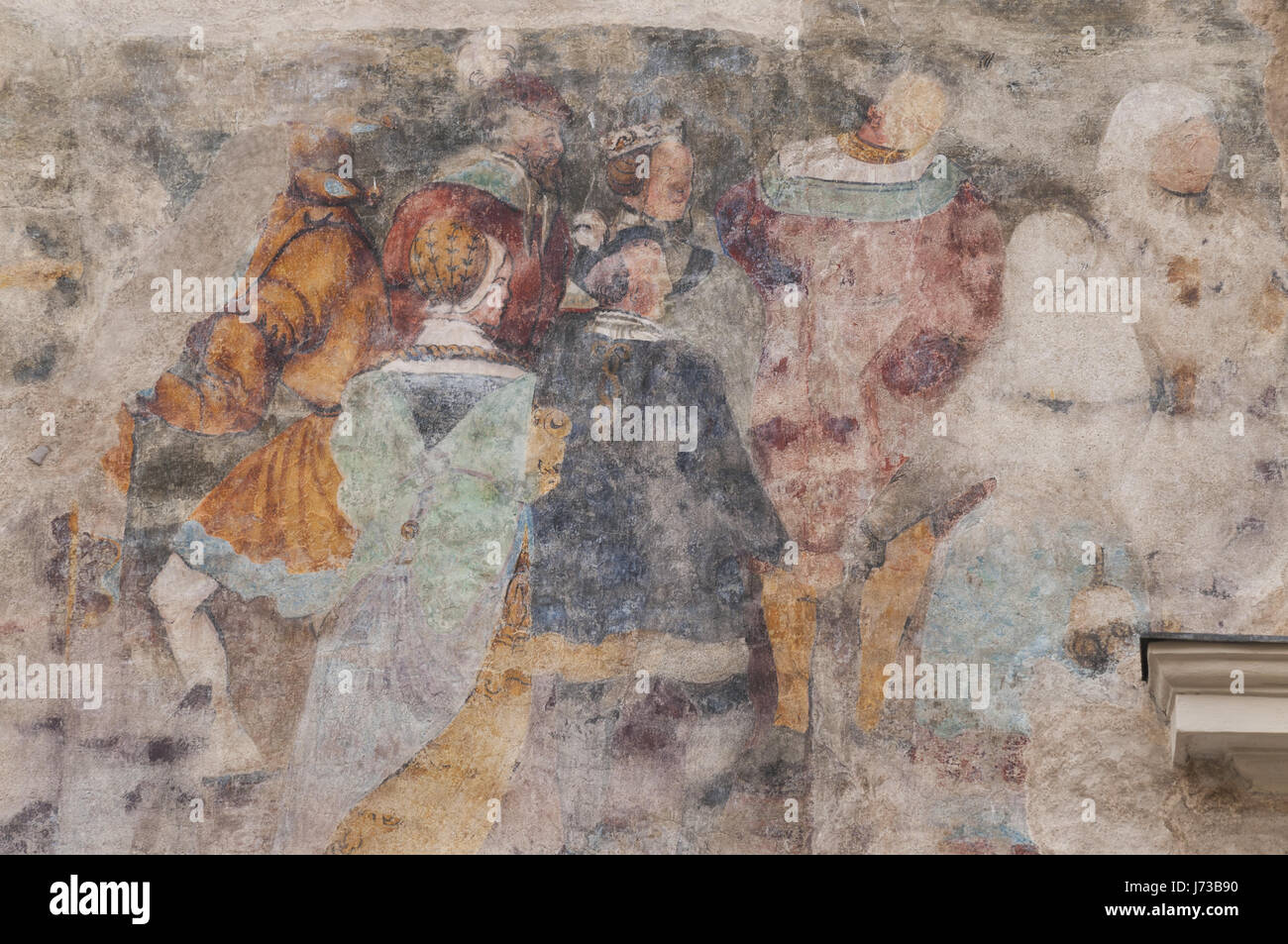 Österreich, Wachau, Krems ein der Donau Stein, bemalte Wand Stockfoto