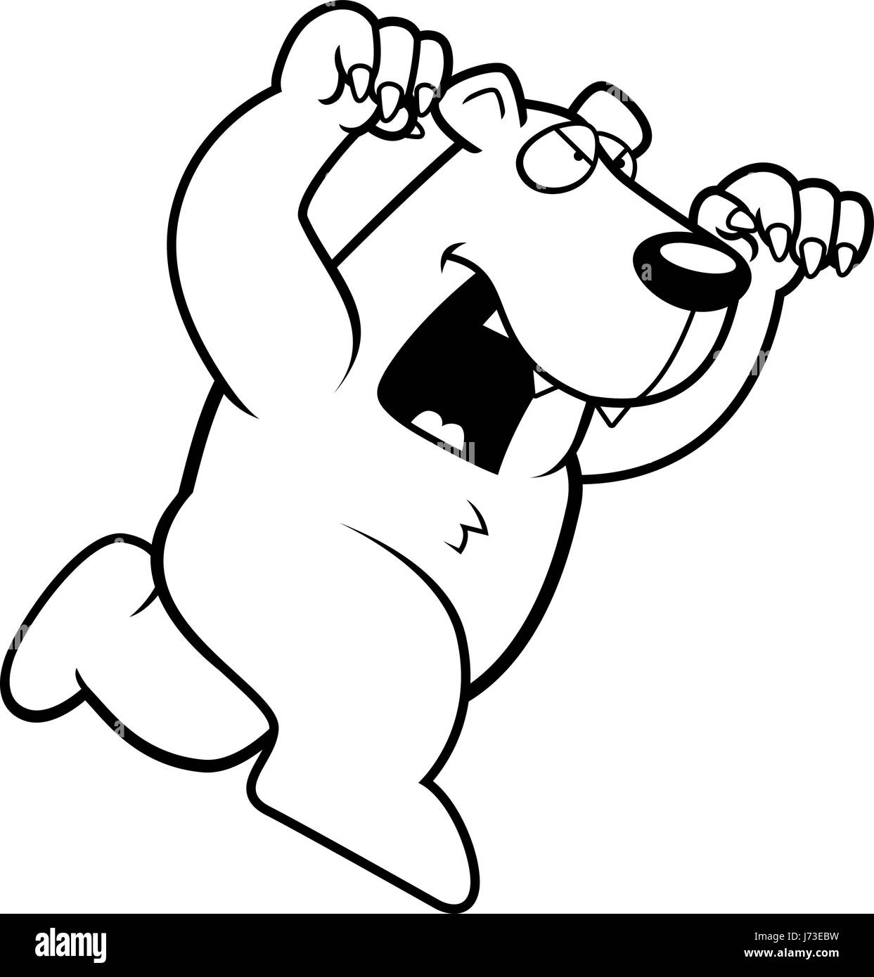 Ein Cartoon Eisbär laufen mit Krallen aus anzugreifen. Stock Vektor