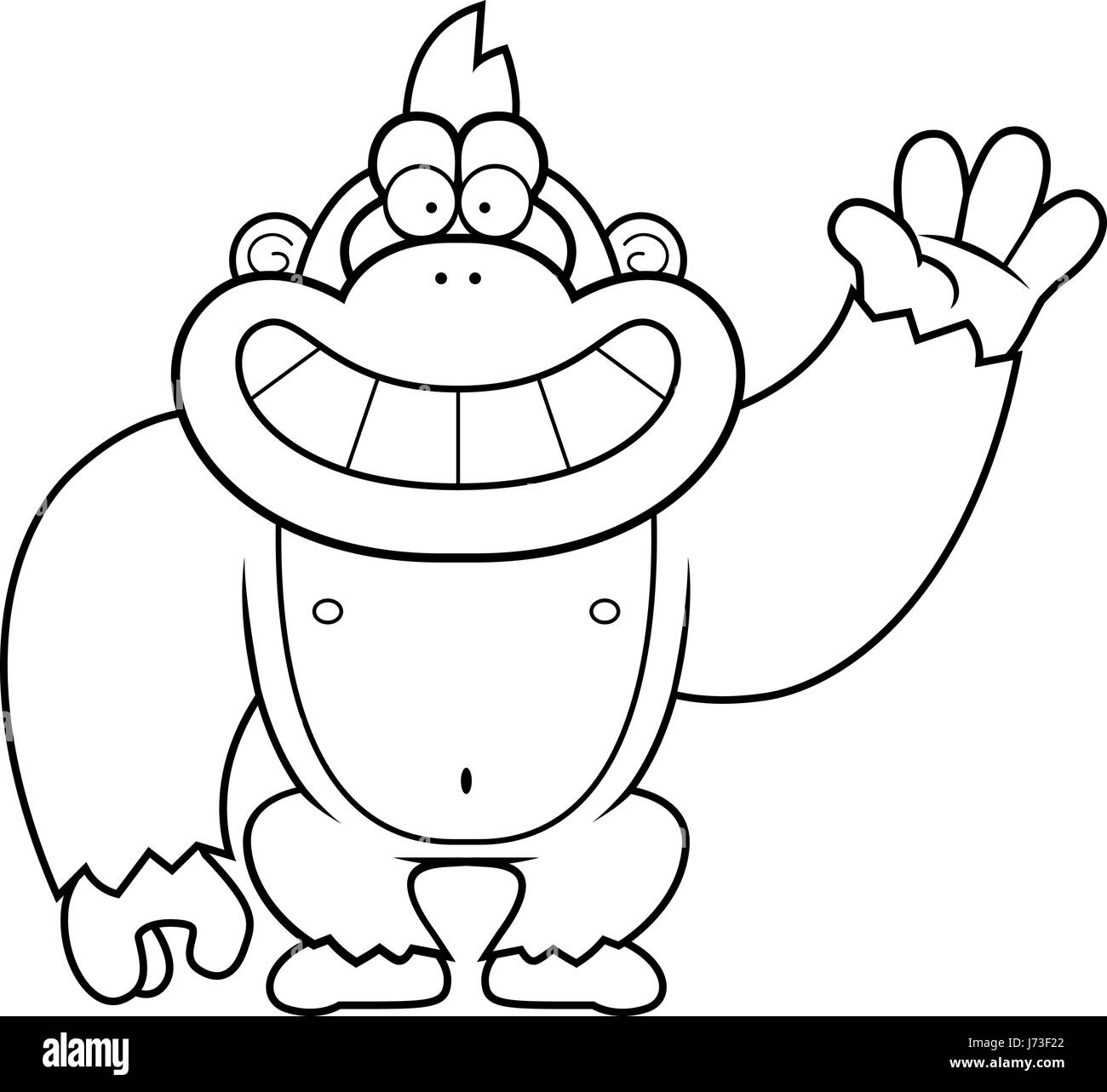 Ein Cartoon Illustration ein Gorilla winken. Stock Vektor