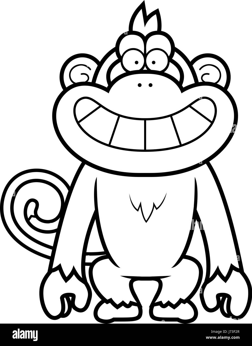 Eine Karikatur Illustration eines Affen grinsend. Stock Vektor