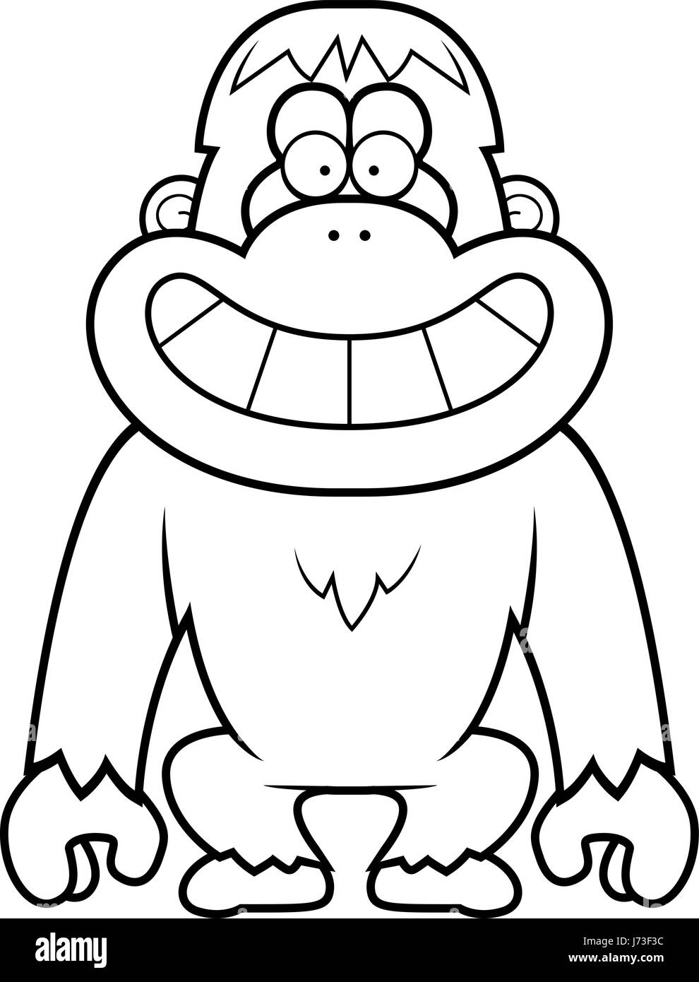 Ein Cartoon Illustration ein Orang-Utan grinsend. Stock Vektor