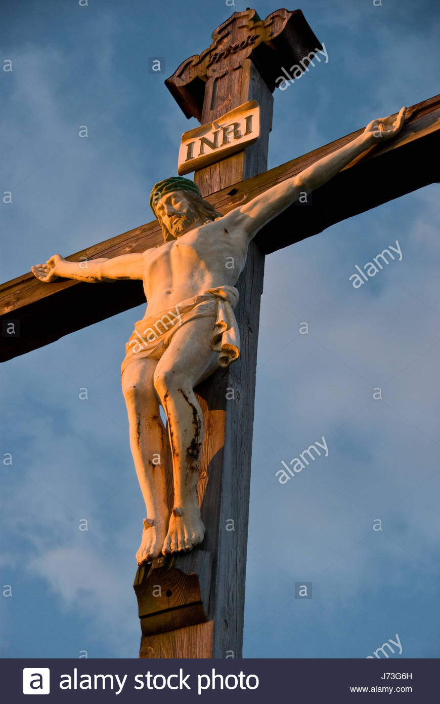 Jesus am Kreuz auf dem Gipfel Stockfoto, Bild 142064121 Alamy