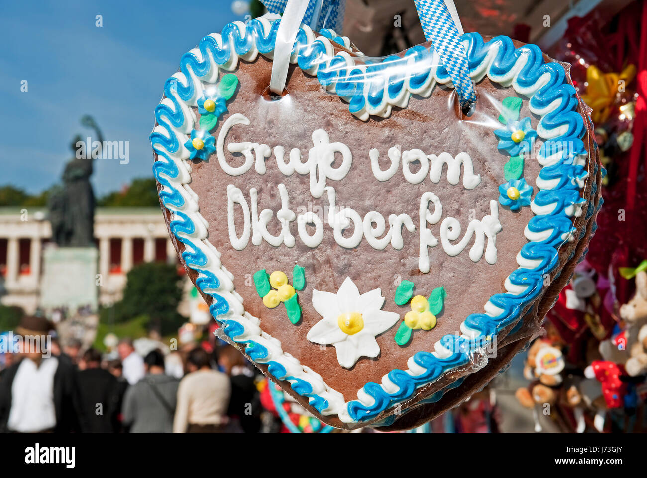 Schokoladenherz vom Münchner oktoberfest Stockfoto