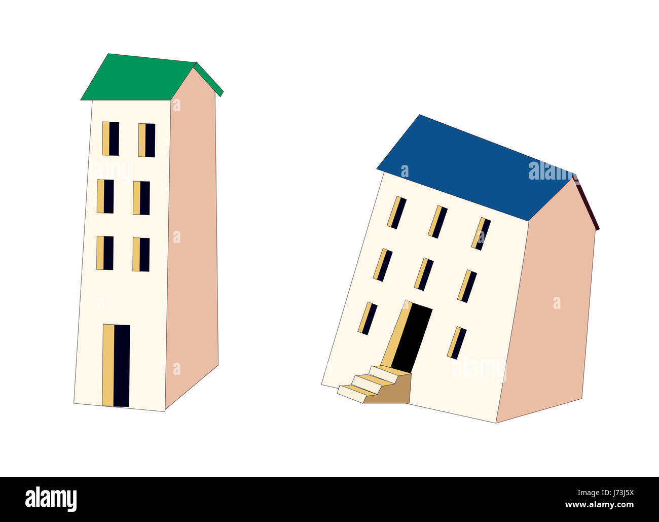 Haus Bauen Hausbau Cartoon Bauen Leben Existieren Existenz Leben