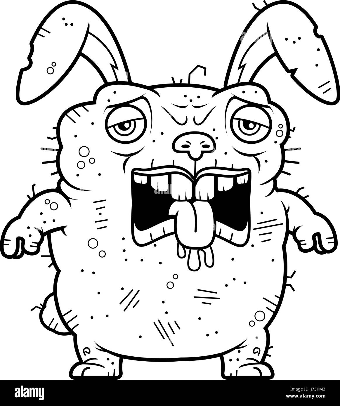 Ein Cartoon Illustration eine hässliche Hase sah müde. Stock Vektor