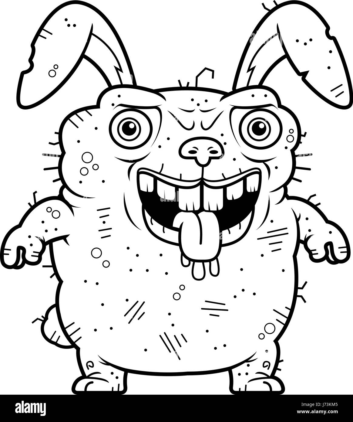 Ein Cartoon Illustration eine hässliche Hase stehend. Stock Vektor