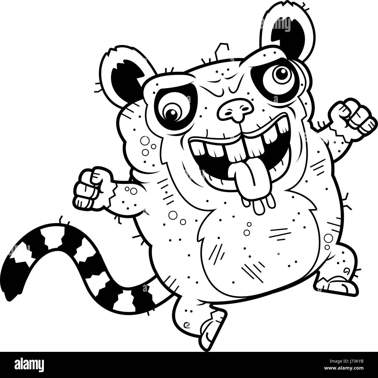 Ein Cartoon Illustration eine hässliche Lemur suchen verrückt. Stock Vektor