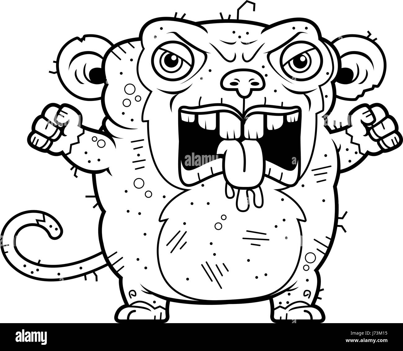 Eine Karikatur Illustration einer hässlichen Affen suchen Sie wütend. Stock Vektor
