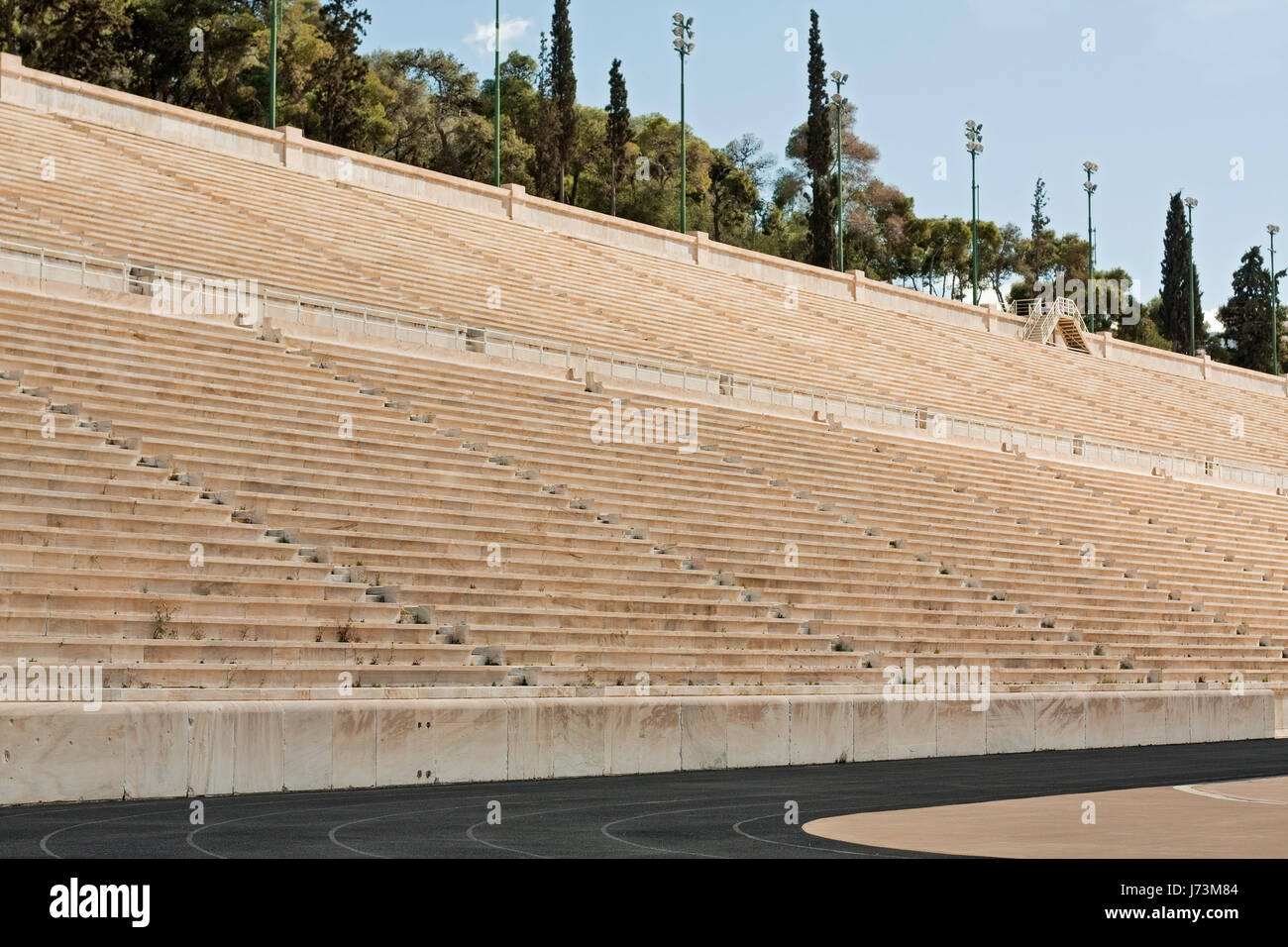 Griechenland-Stadion Spiele Athen Wahrzeichen Tourismus Attraktion Europa Marmor Stein Stockfoto