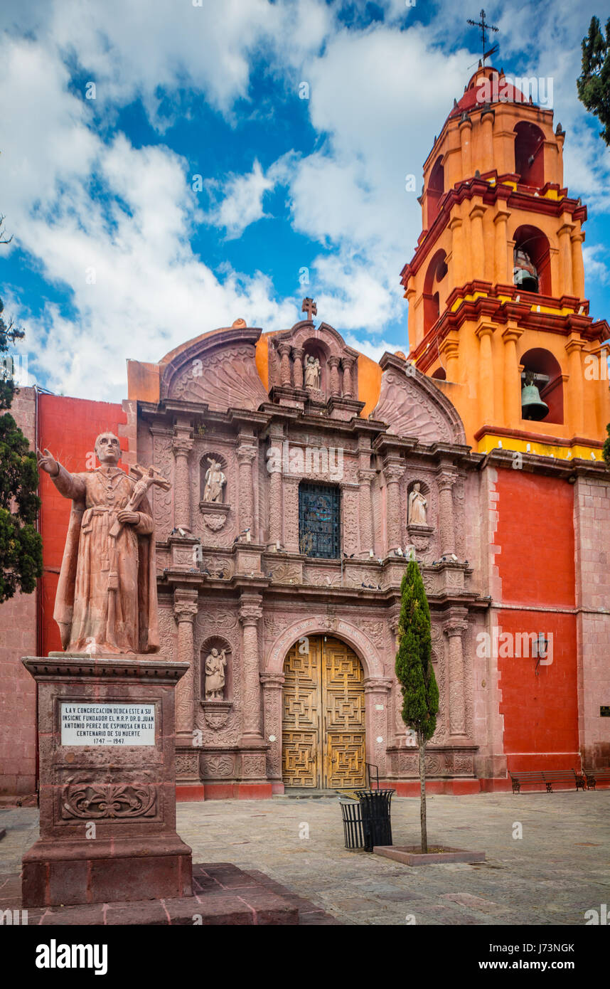 Die Kirche San Francisco in der Altstadt von San Miguel de Allende, Mexiko Stockfoto