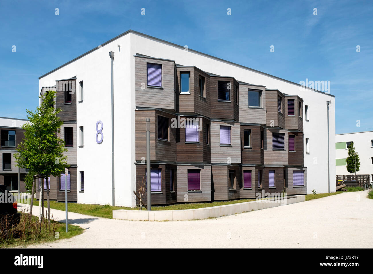 Neue moderne Student Unterkunft Wohnblocks in der Wissenschafts- und Technologiepark in Adlershof Berlin, Deutschland Stockfoto
