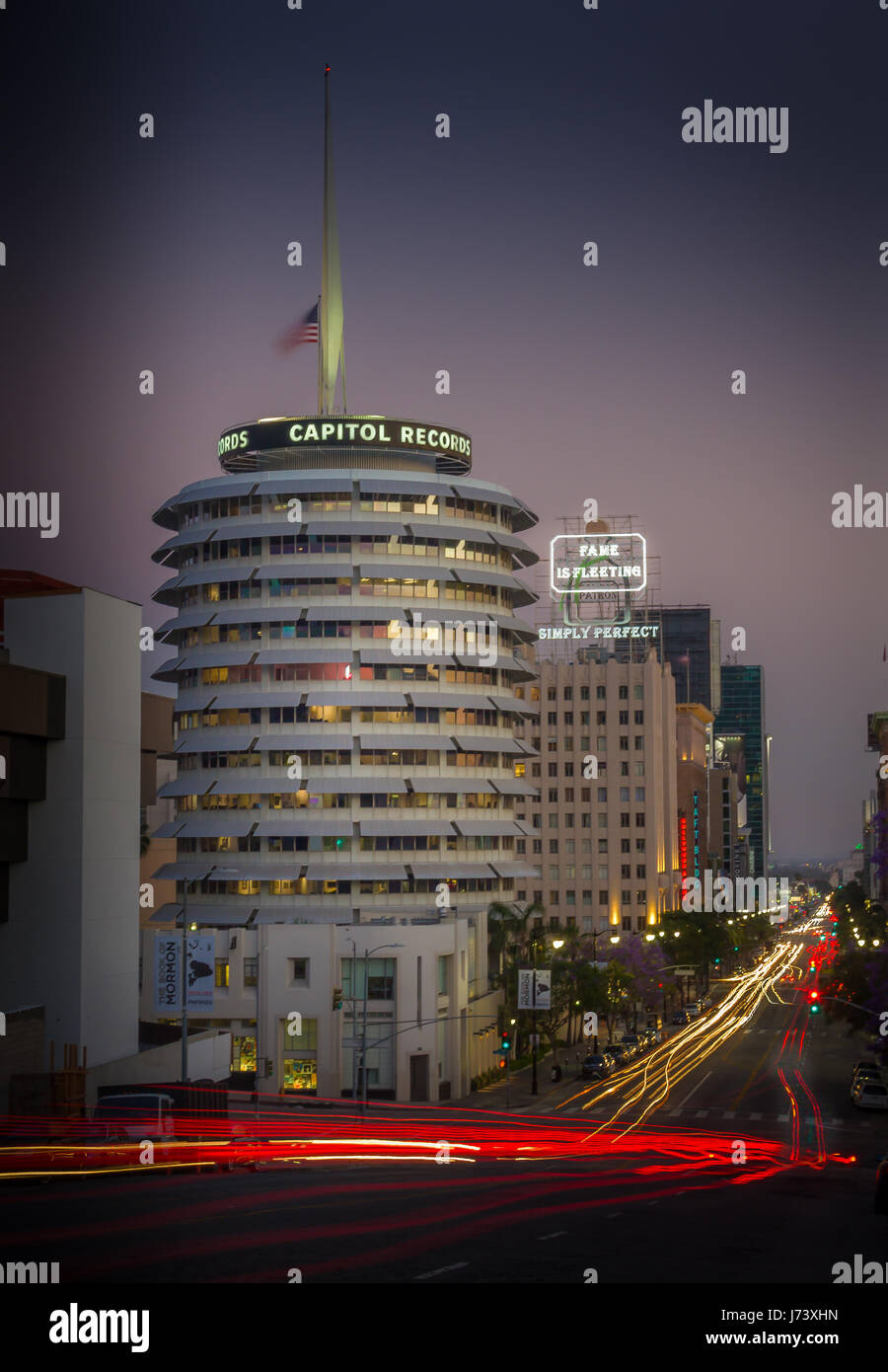 Capitol Records Building, Vine St., Los Angeles, CA, USA Stockfoto