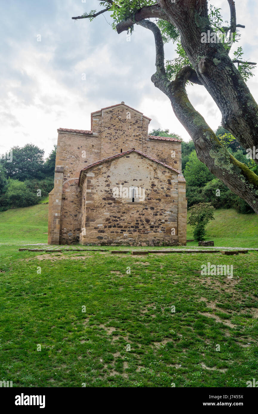 Pre-romanische Kirche von San Miguel de Lillo, 9.. Jahrhundert, Oviedo, Asturien, Spanien Stockfoto