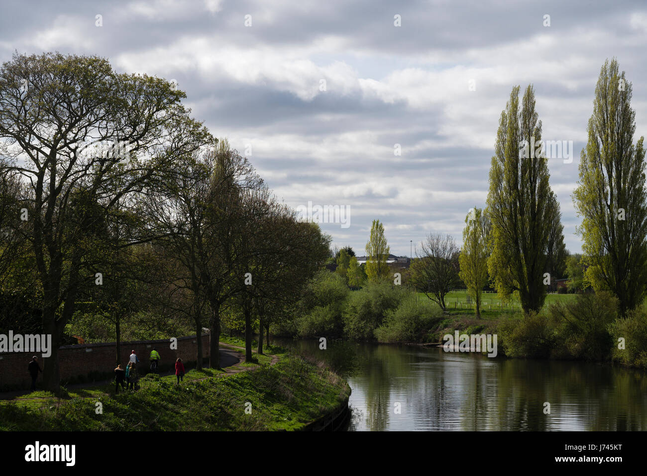 Riverside Reflexionen in den Fluss Ouse in der Nähe von Clifton Bridge, City of York, North Yorkshire, England, UK Stockfoto