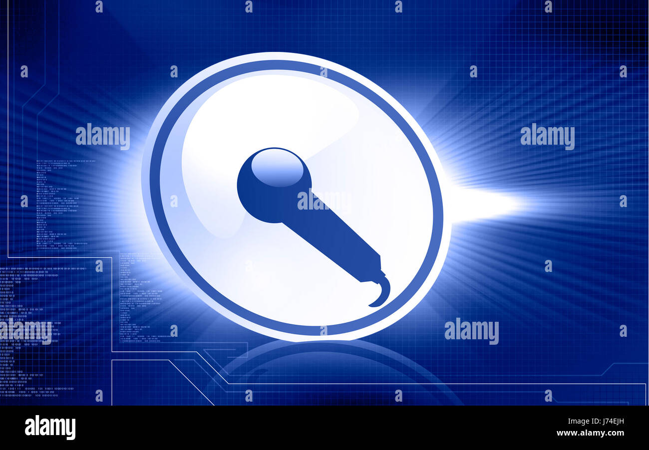 Musik Emblem Mikrofon-Symbol-Tasten Schlüssel Piktogramm Symbol Piktogramm Handel Stockfoto