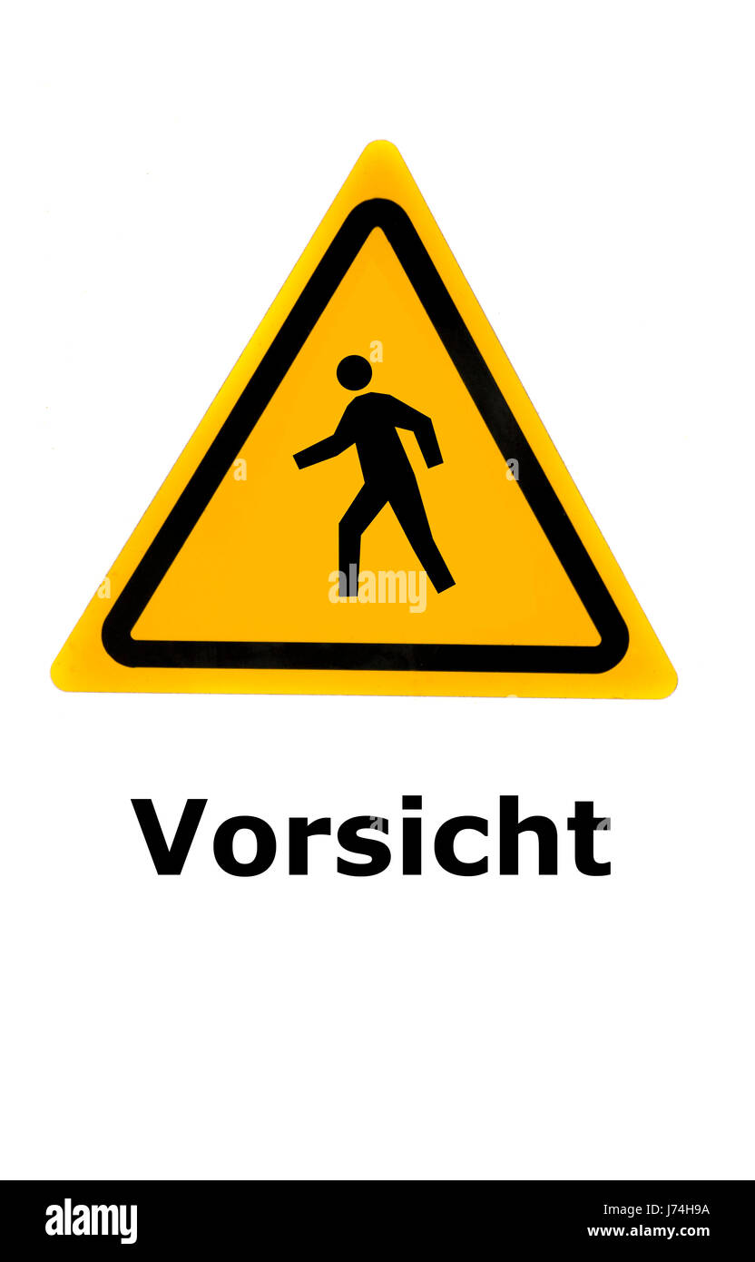 Zeichen, Signal symbolische Wanderung Wandern Wanderung Achtung Fußgänger Symbolik Stockfoto