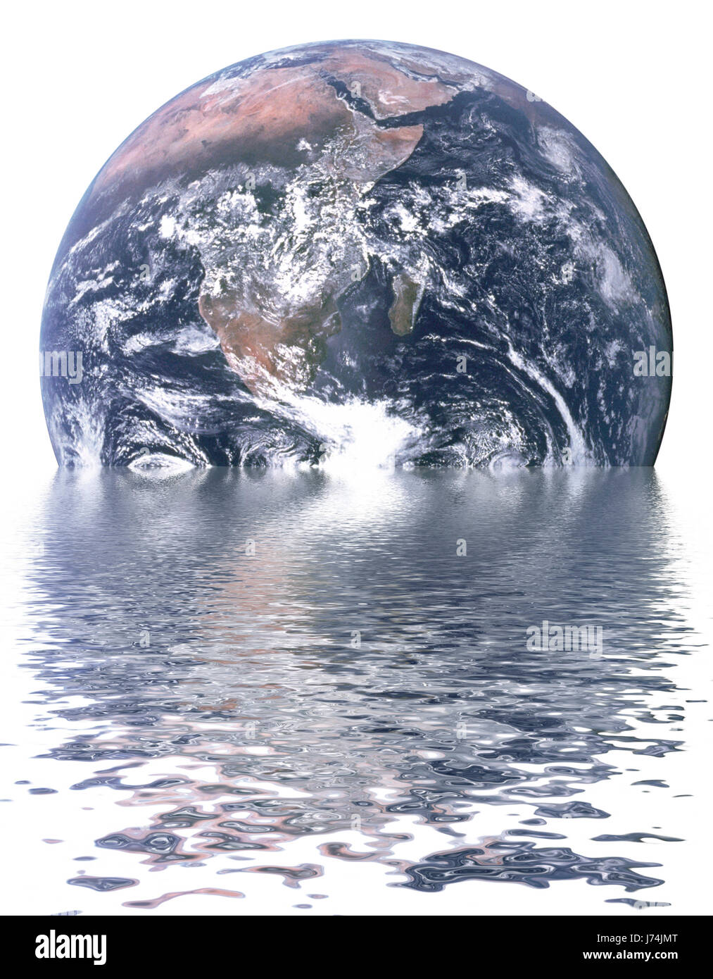 Katastrophe Globus Planet Erde Welt Kugel Salzwasser Meer Ozean Wasser Gefahr Stockfoto