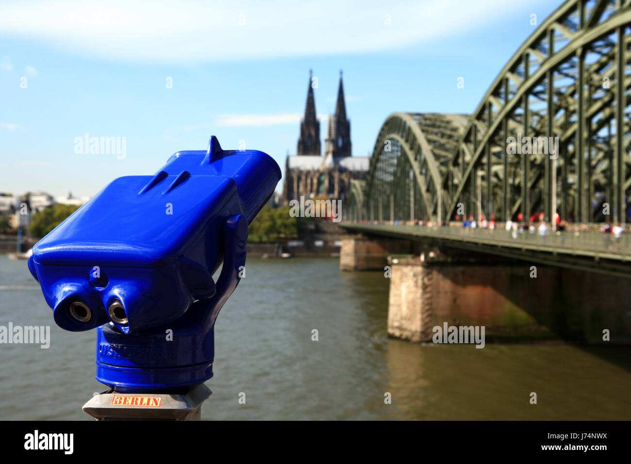 blaue teleskopische vordere des Kölner Doms Stockfoto