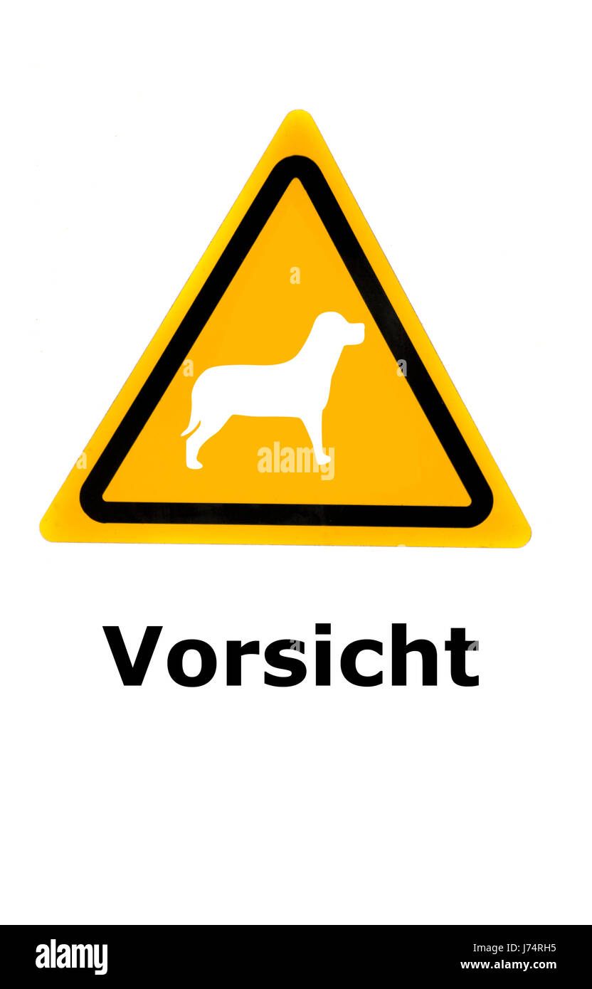 Zeichen Signal symbolische Wanderung Wandern Wanderung Hund Hunde Vorsicht Symbolik Piktogramm Stockfoto