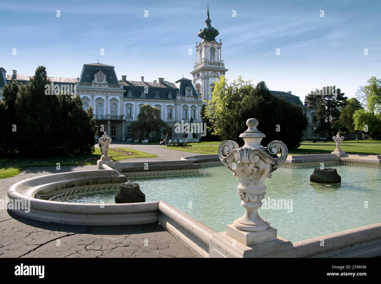 Ungarn Residenz am Plattensee Schloss Burg Denkmal Schlosspark grün Stockfoto