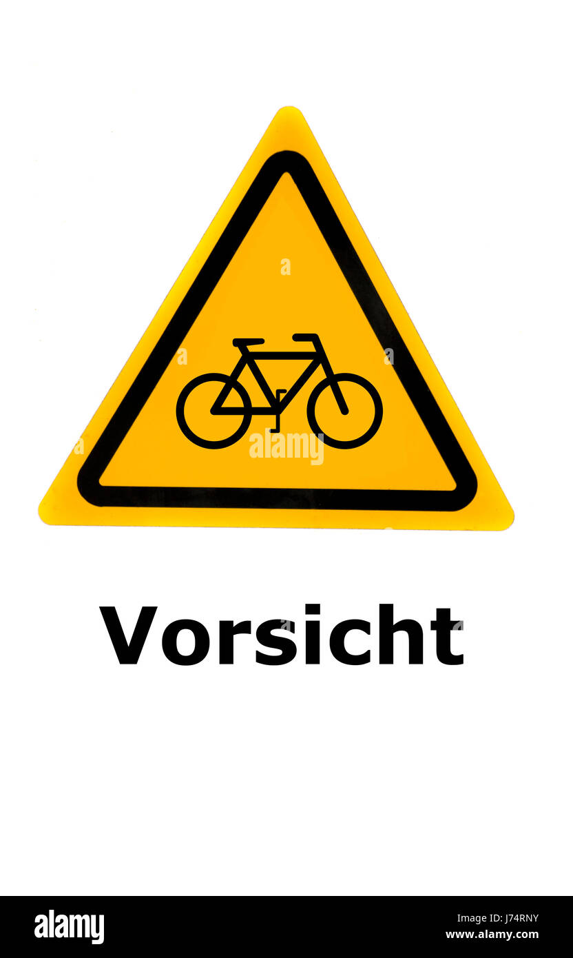 Zeichen Signal symbolische Rad Vorsicht Symbolik Fahrrad Fahrrad radeln Radfahren Stockfoto
