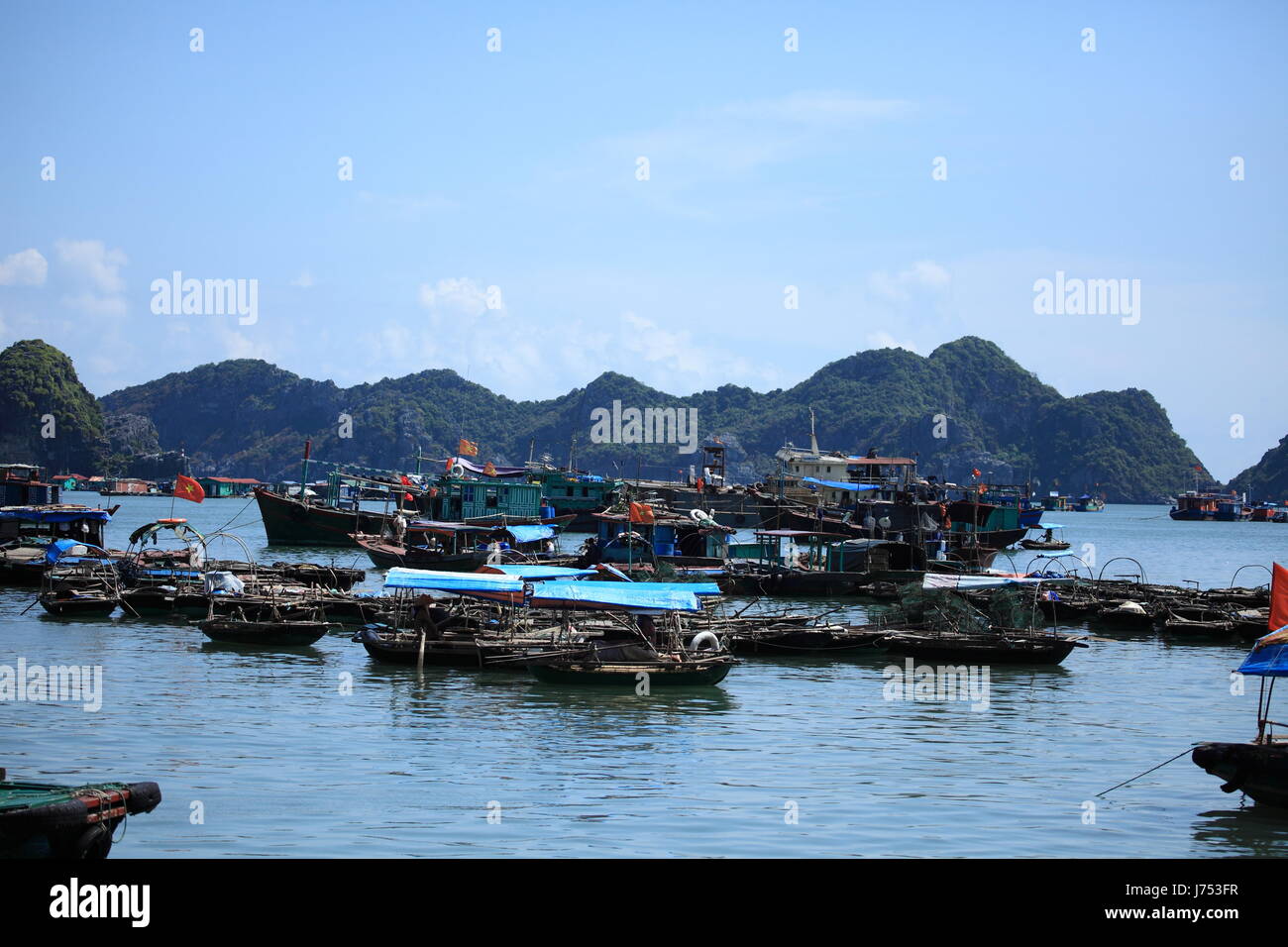 Hafen Sie Häfen Viet Nam Vietnam Ruderboot Segelboot Segelboot Boot Stockfoto