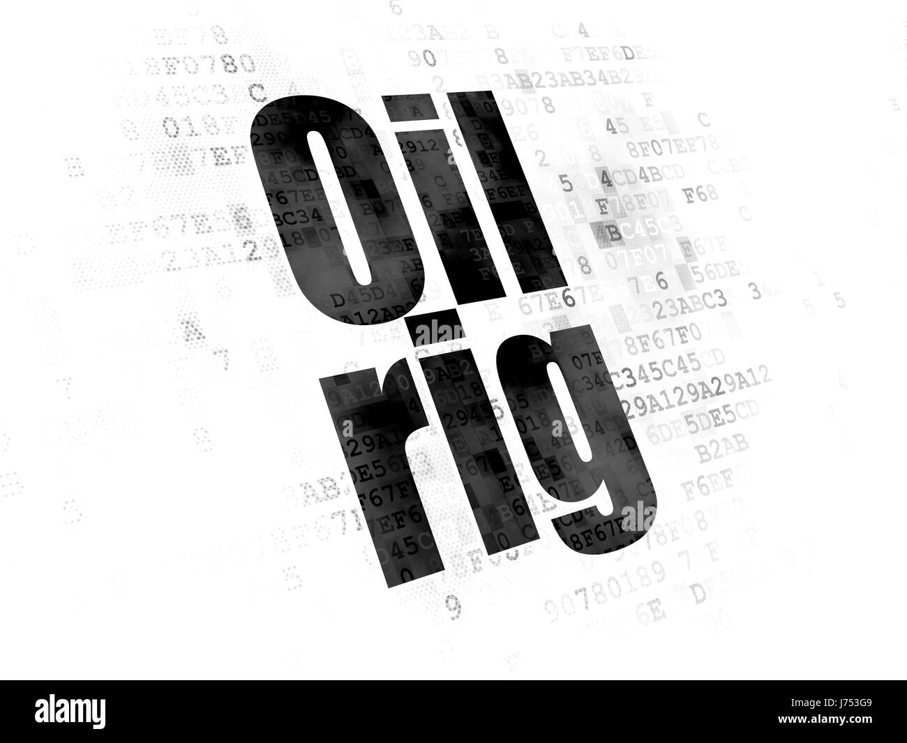 Manufacuring Konzept: Bohrinsel auf Digital-Hintergrund Stockfoto