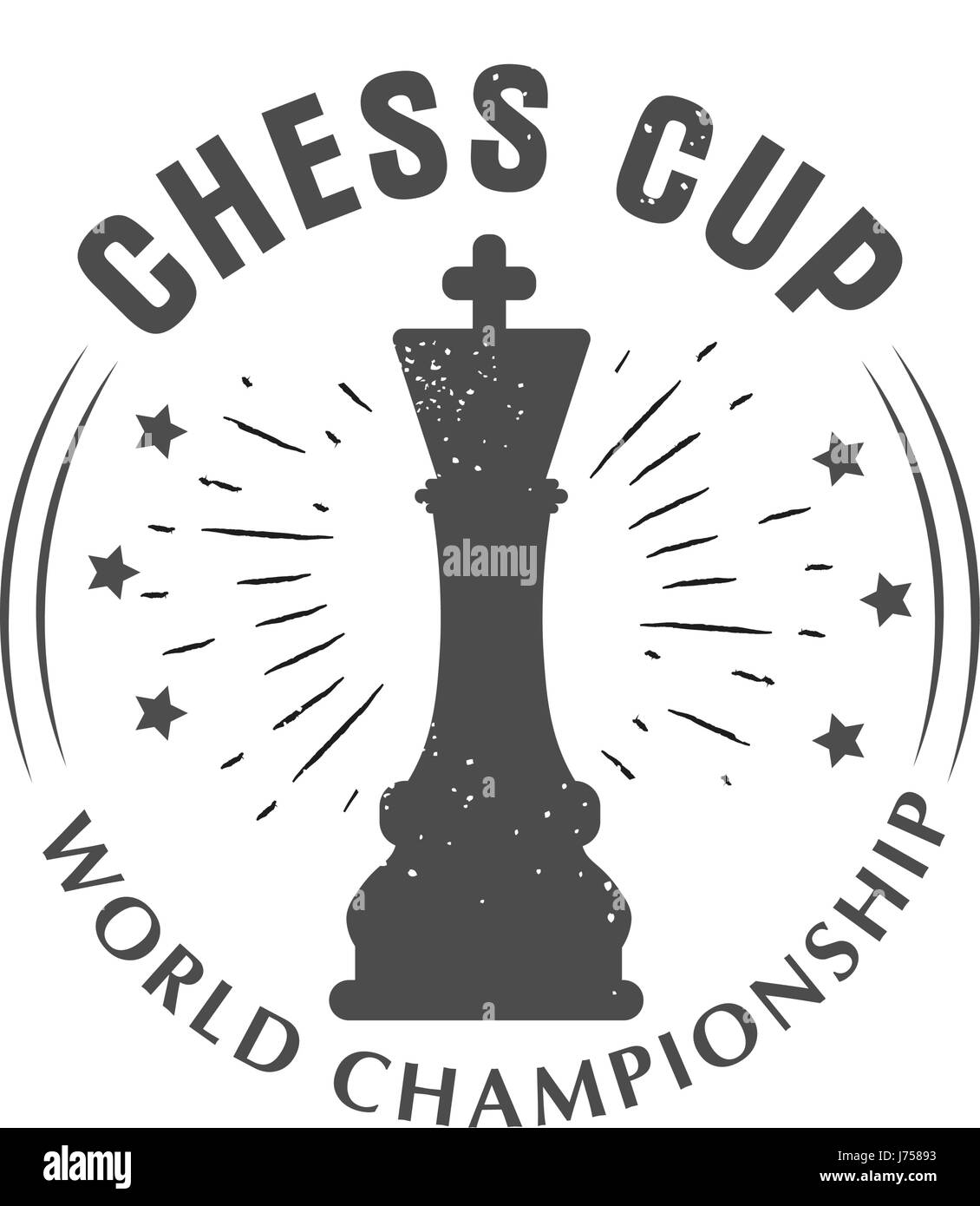 Vektor-Logo-Schach-König, Dame. Sport-Meisterschaft. Abzeichen, die isoliert auf weißem Hintergrund Stock Vektor