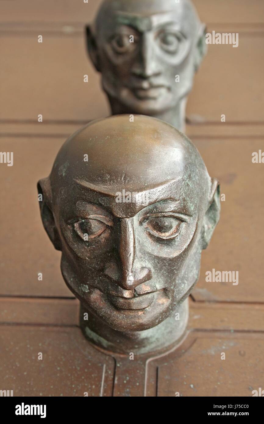 Prag-Twin-Büste folgen Klon Bronze Doppel Menschen Menschen Menschen folk Stockfoto