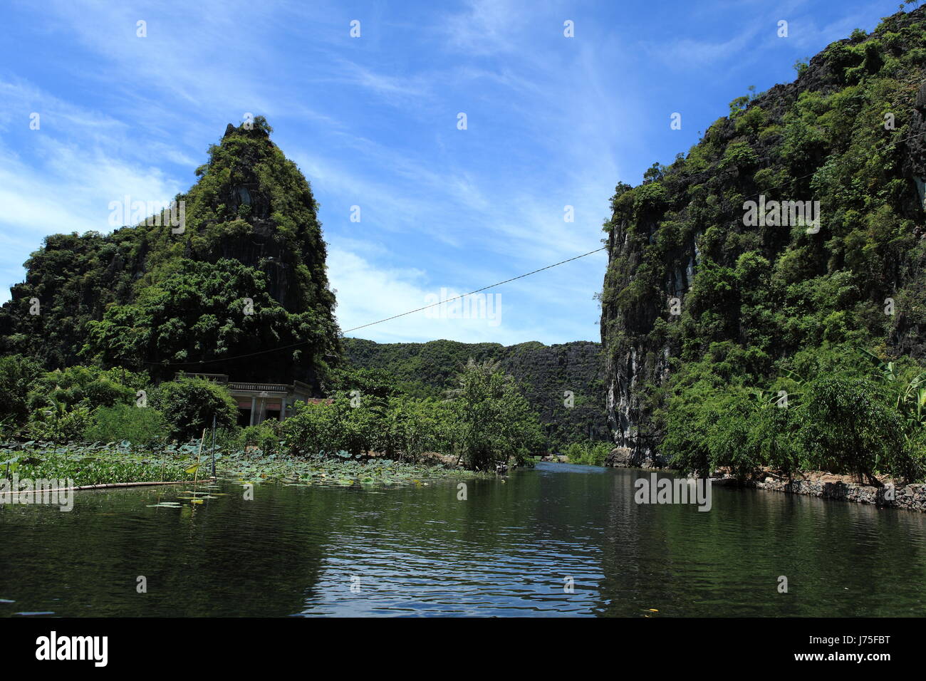 Entspannung-Baum bibs Asia Viet Nam Vietnam Berg Fluss Wasser trinken trinken Stockfoto