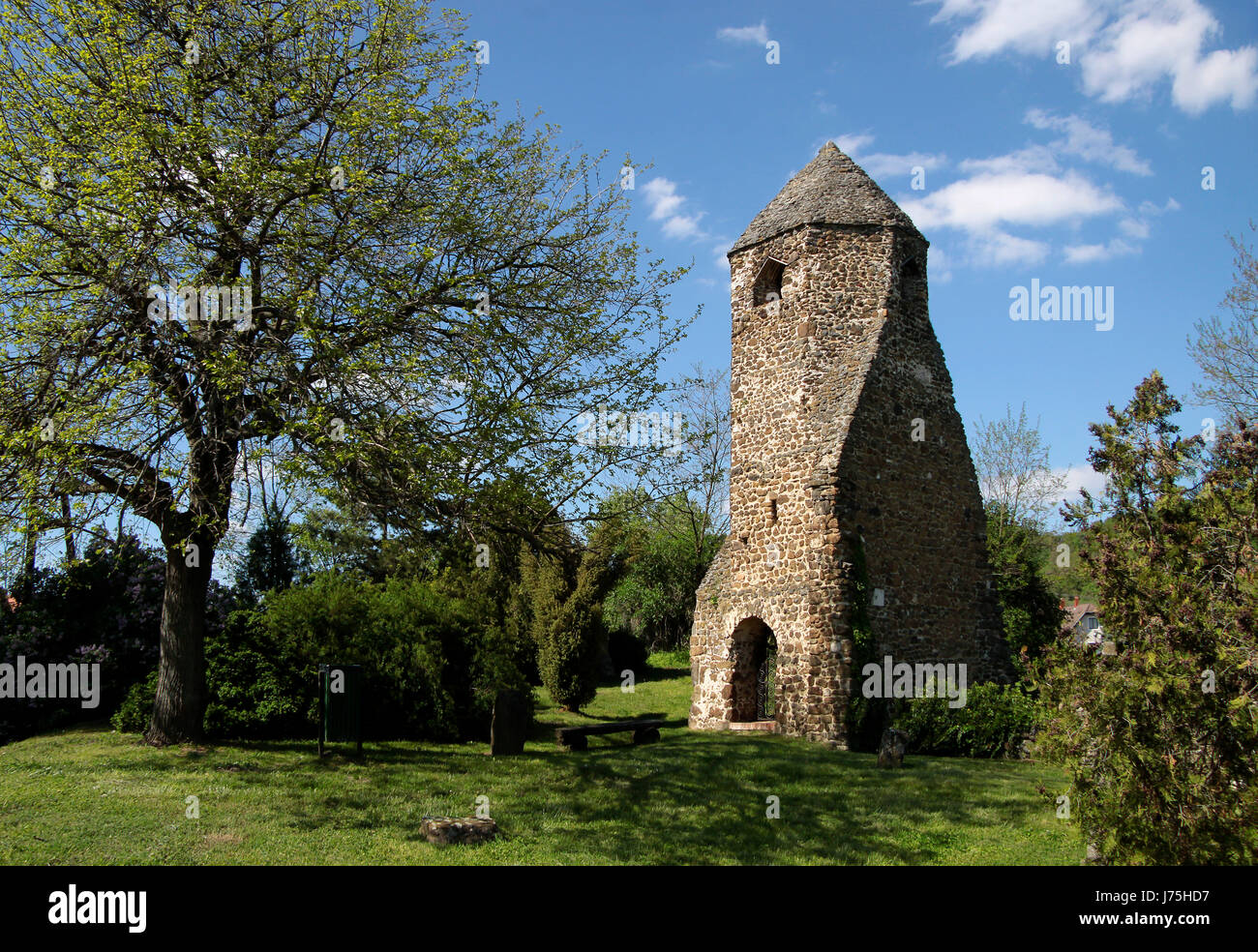 Ungarn Plattensee Turm Kirche Park Tourismus Europa Sightseeing Frühling Ausflug Stockfoto