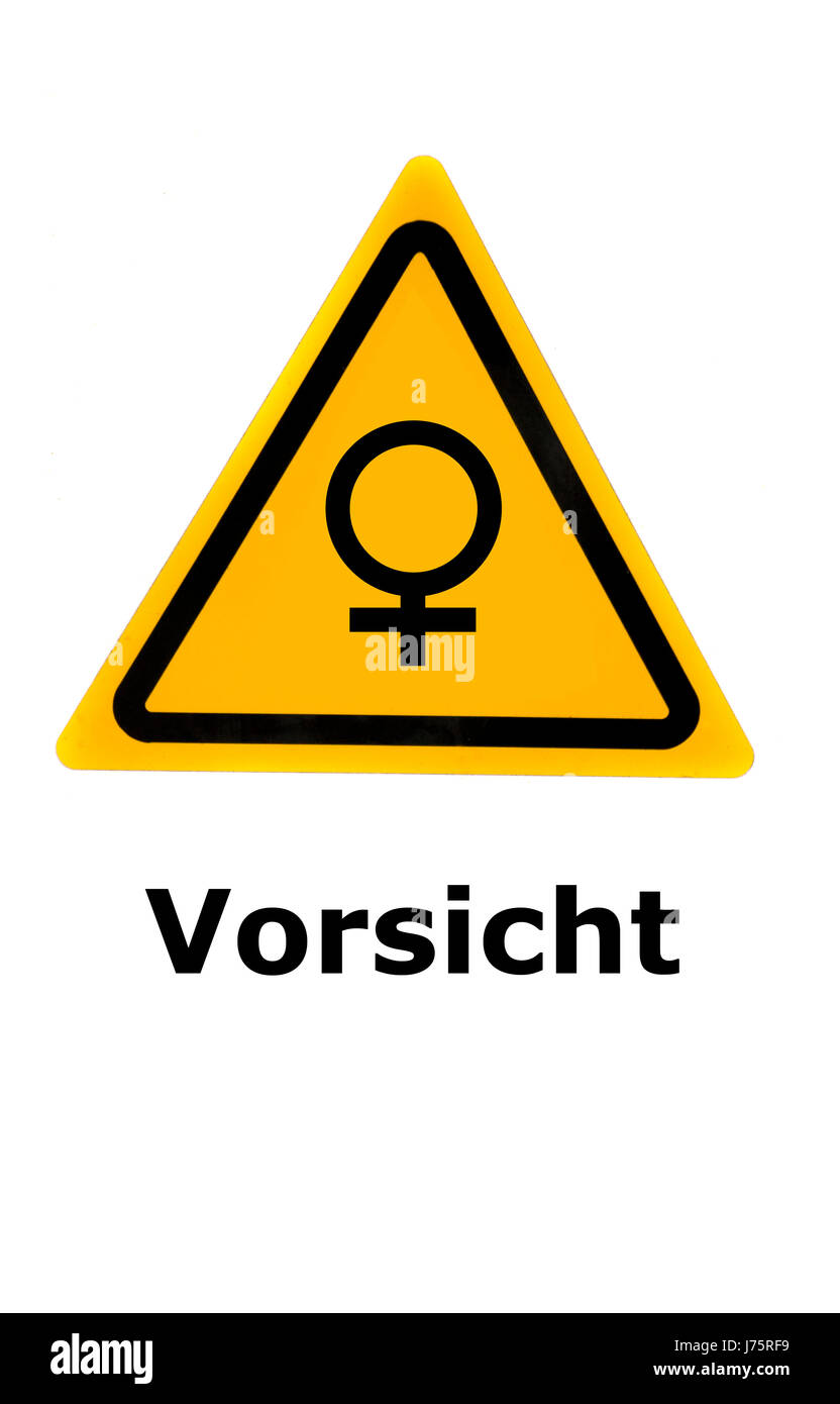 Frau Zeichen signalisieren symbolische feminine weibliche Symbolik Piktogramm Warnsymbol Stockfoto