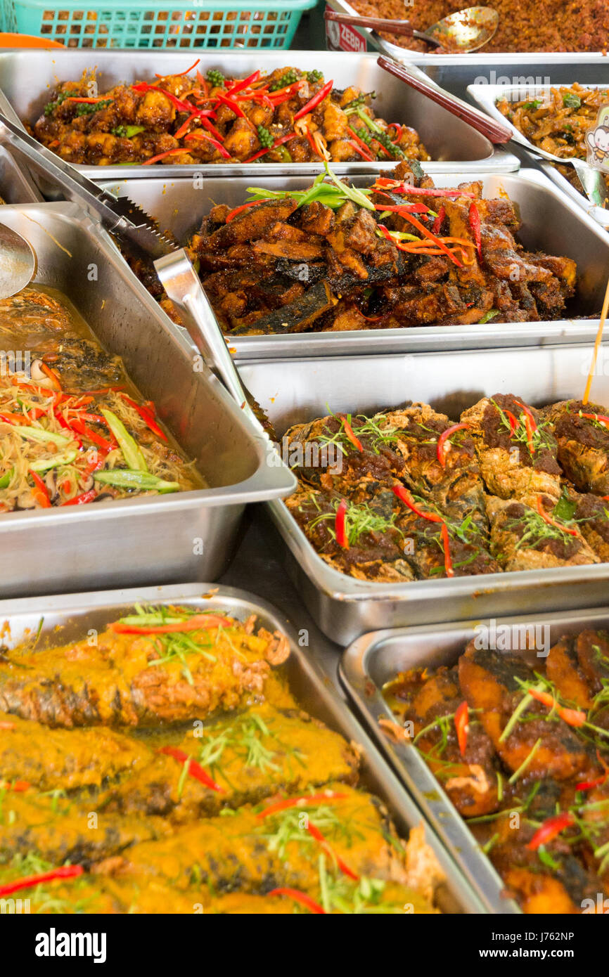 Vegetarisches Essen an der jährlichen Phuket vegetarian Festival, Phuket, Thailand Stockfoto