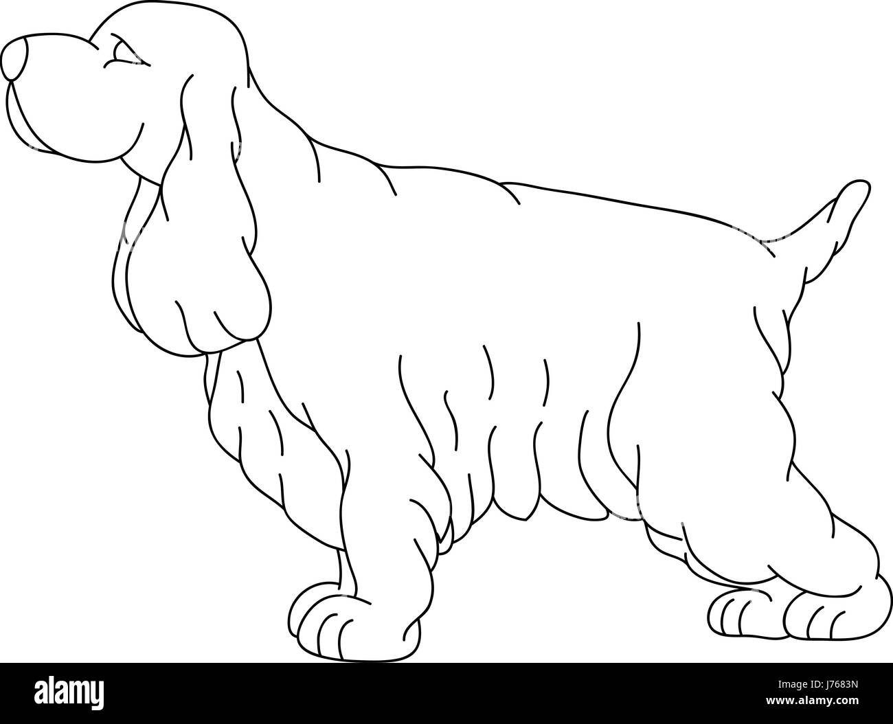Abbildung Farbe Hund zeichnen isoliert Tier Haustier Säugetier Jäger portrait Stockfoto