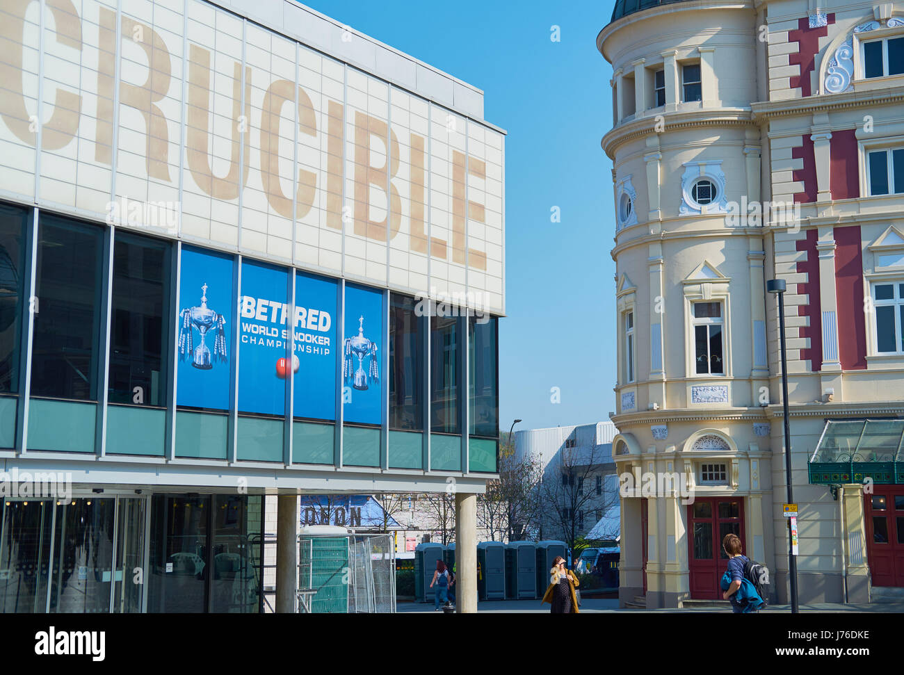Denkmalgeschützte Crucible Theatre (1971), Sheffield, South Yorkshire, England Stockfoto