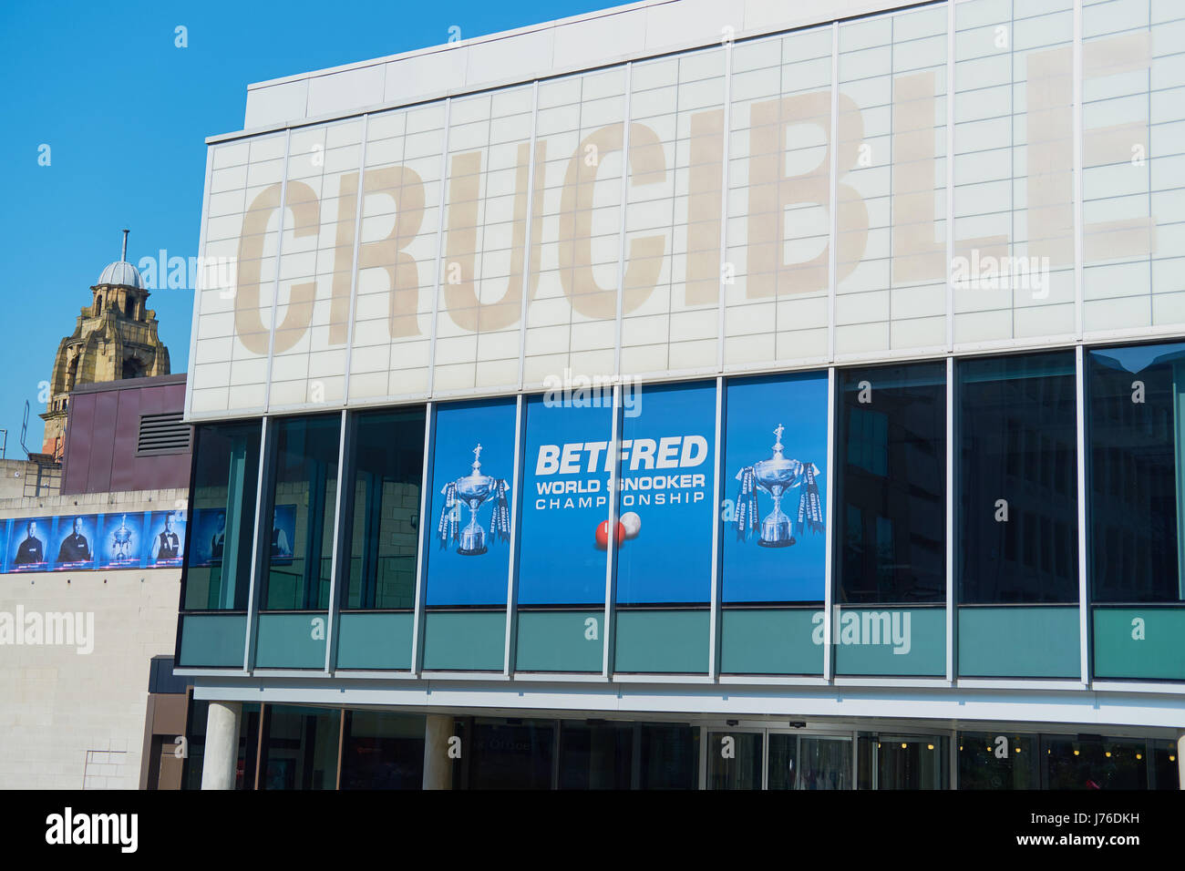 Denkmalgeschützte Crucible Theatre (1971), Sheffield, South Yorkshire, England Stockfoto