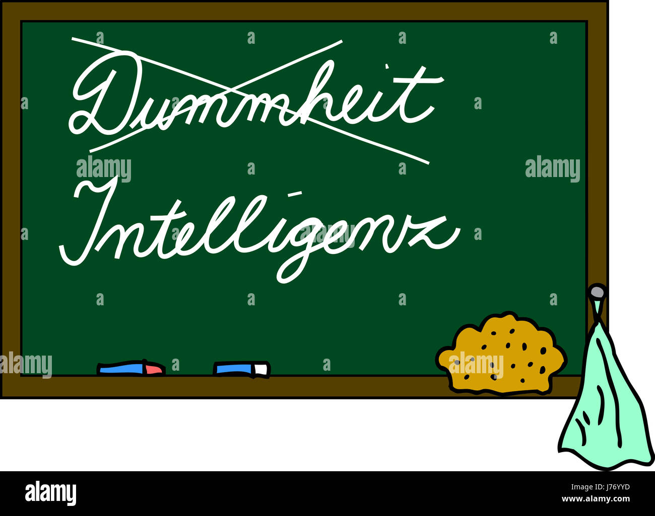 Bildung Kreide dumme Dummheit Intelligenz Board Bildung Word lexikalischen Stockfoto