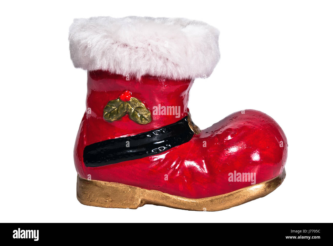 freigestellten weihnachtsstiefel Stockfoto