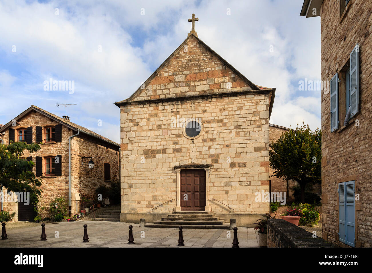 Frankreich, Rhone, Beaujolais Region, Pommiers, Saint Barthelemy Kirche Stockfoto
