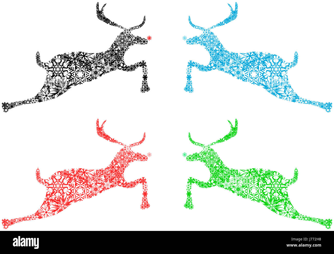 Gruß grüne Abbildung Weihnachten Rentier Blau Rot Weihnachten x-mas Karten Gruß Stockfoto