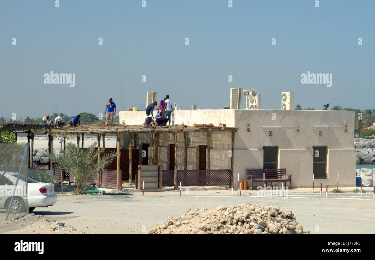 Immigrant ausländische Bauarbeiter Gebäude Dubai das neue Dubai Vereinigte Arabische Emirate Stockfoto